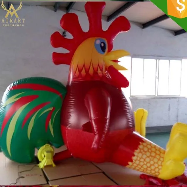Red Inflatable Giant Rooster Animal Custom Inflatable Hen for Advertising Inflatable