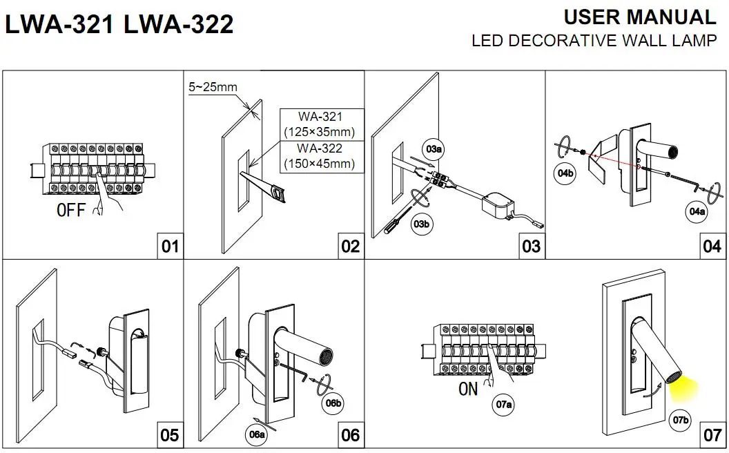 5years Warranty Embed Mounted Squareness Led Reading Book Lights LED Wall Lamp Switch Bedside 3W