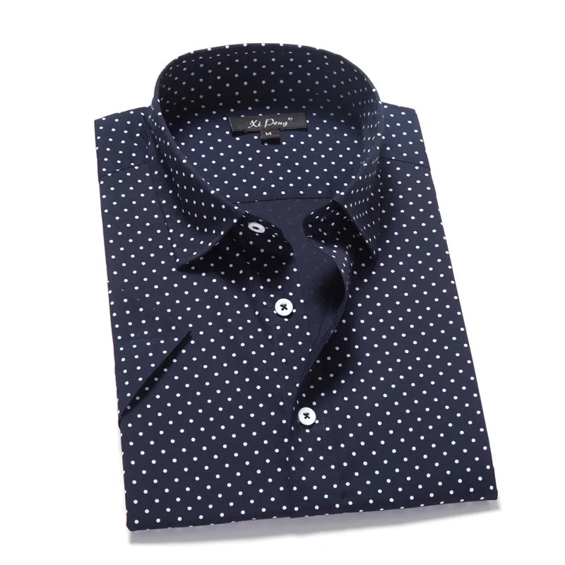 A4006 Nuevo Verano 2018 Casuales De Los Hombres De Moda Manga Corta Botón Formal De Negocios Polka Dot Imprimir Camisas - Buy De Con Estampado De Camisas Informales De