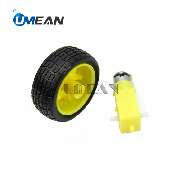 Moteur réducteur pour roue Arduino Robot voiture intelligente Pneus plastique Moteur réducteur pour roue Arduino Robot voiture intelligente Pneus plastique