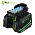 ROCKBROS MTB Bicycle Frame Front Bag Head Top Tube Double IPouch Touch Cycling Pannier For 5