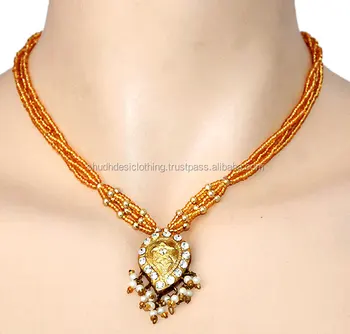 Jaipur Fashion Jewelry Lakh Necklace and Earring Set