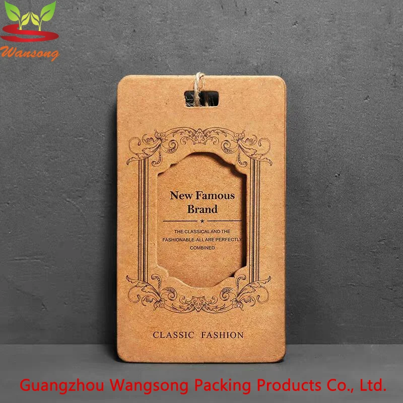 Бирка для платья из крафт-бумаги с индивидуальным принтом, бирка для одежды, бирки для джинсов с вашим собственным логотипом