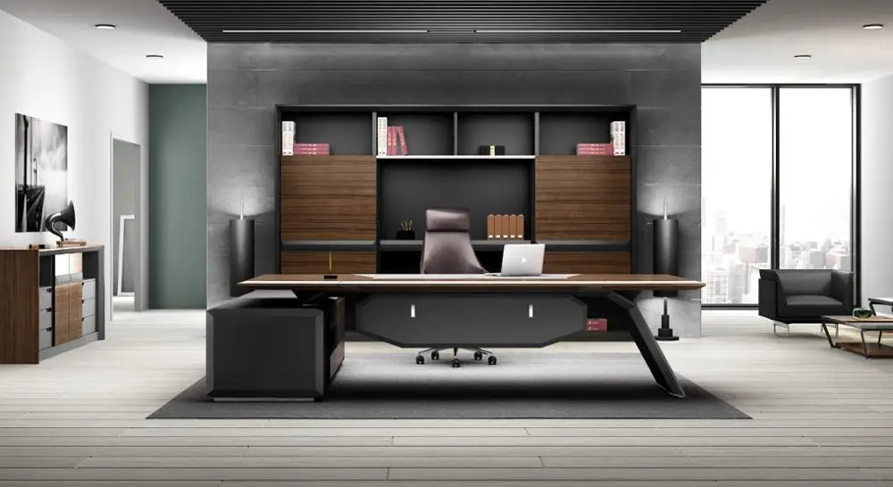 Modern Conference Room Table - 5.6m Wood Veneer Desk
