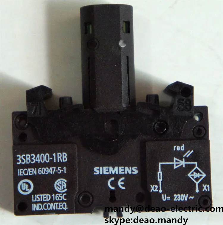 Portalampada Siemens 3SB3400-1A BA9s 125V 250V 2,5W Senza Lampadina - Foto 4