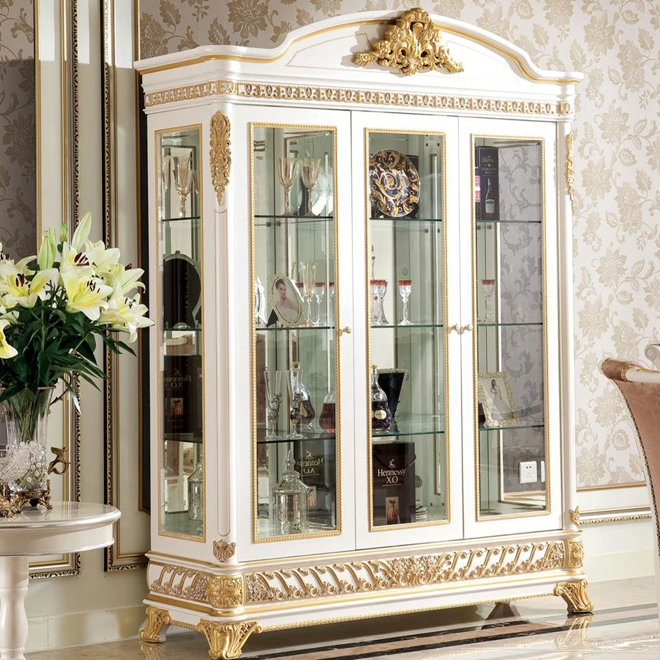витрина шкаф для гостиной в классическом стиле