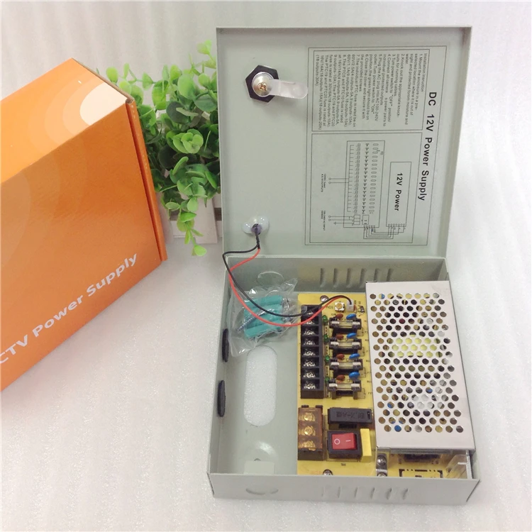 DC 12V5A 4ch Output 60W Multiple Power Supply With Battery Backup for CCTV Camera System Metal Box Switching Power Supply