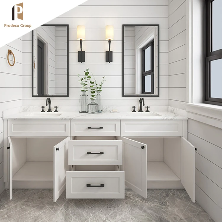Multifunctional Blue Vanity Unit Gold Bathroom Sink Double Vanity 72 for Prefabhouses