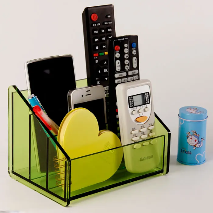 Acrylic Desktop Remote Control Phone Storage Organizer Box