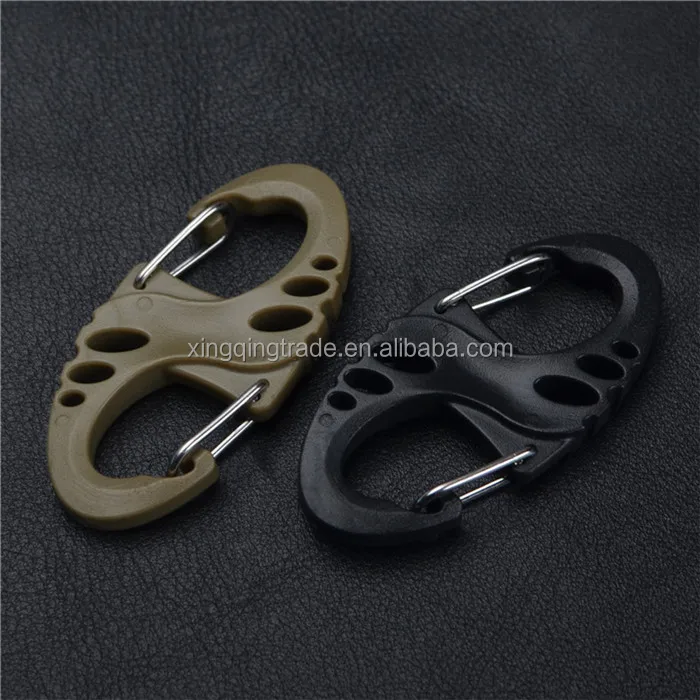 S type backpack clasps climbing carabiners edc keychain camping bottle hook Bg 