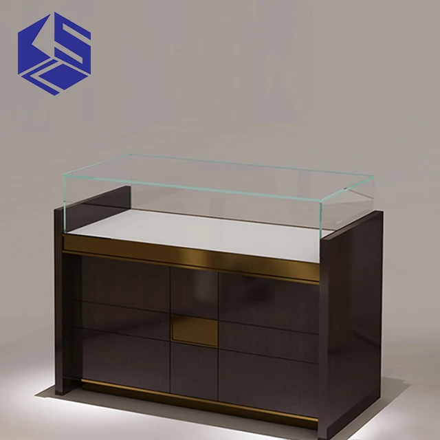 店舗で製造された照明付きジュエリーディスプレイキャビネット