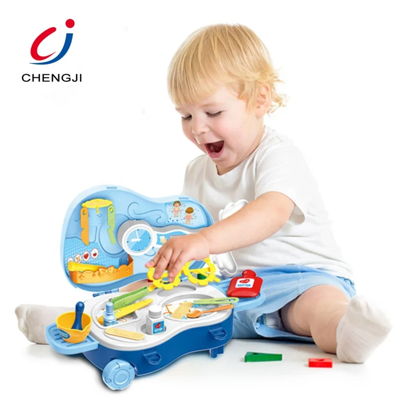 
 Оптовая продажа, дешевый портативный Дошкольный врач, клиника, набор инструментов, игрушечный Медицинский Набор  