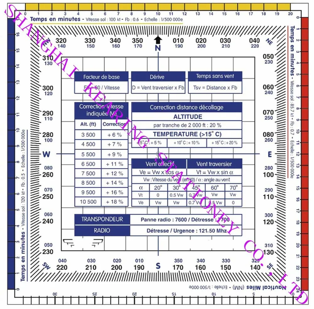 High Quality Navigation Round Protractor, Nautical Miles Ruler, square Plotter for pilot Training, Customized logo From China