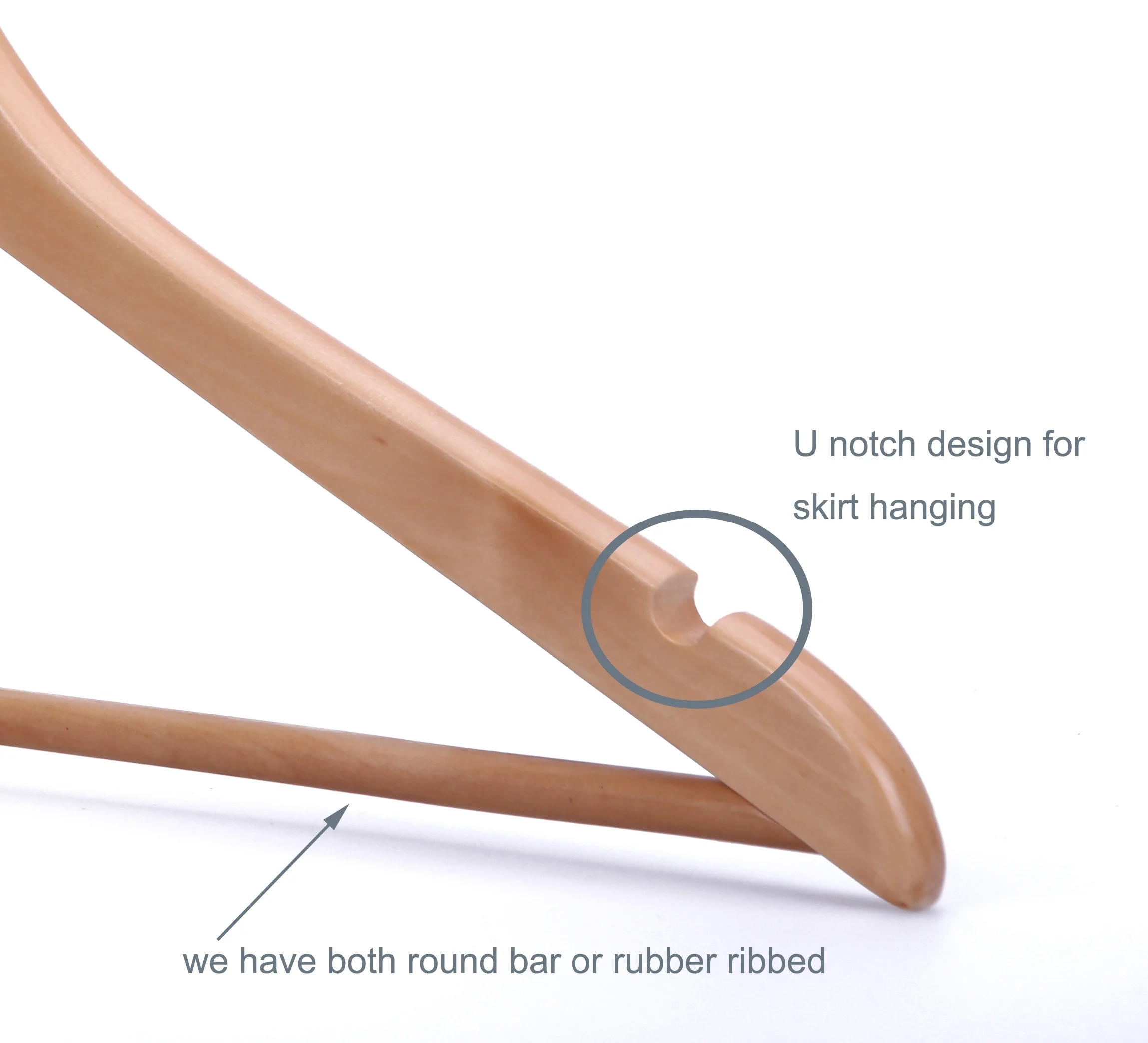 FSC certificate wholesale natural color wood hangers for clothes