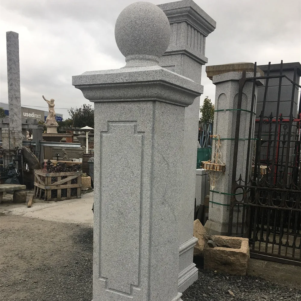 Source White black red granite pillar hollow solid column design ...