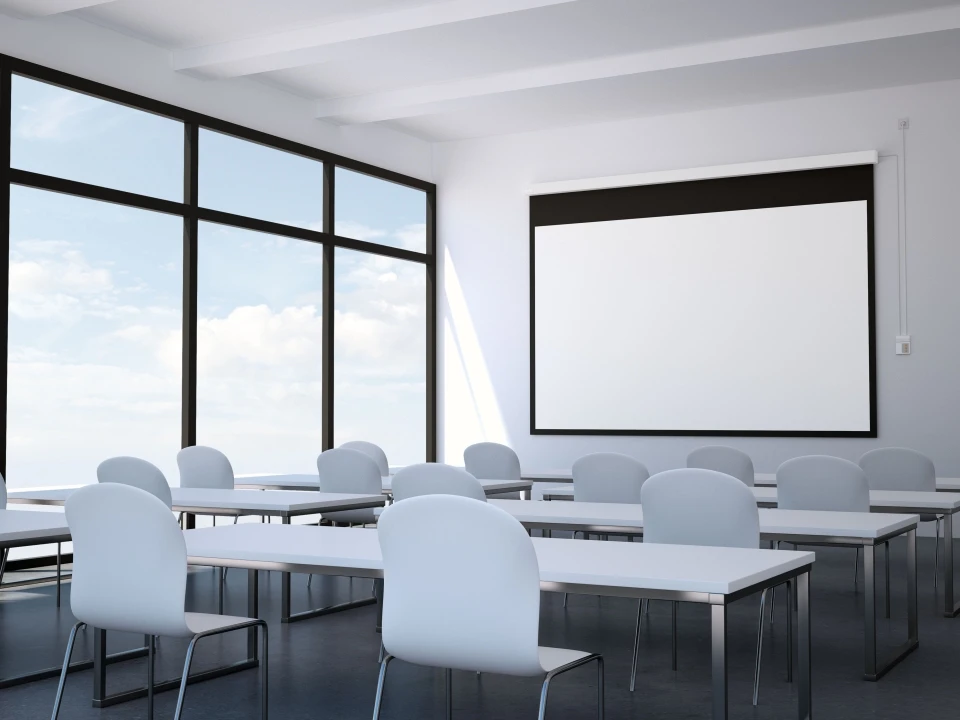 Matte White Electric Projector Screen Motorized PVC 100-120 Inch for Home Theater & Meeting Rooms 4:3 Format
