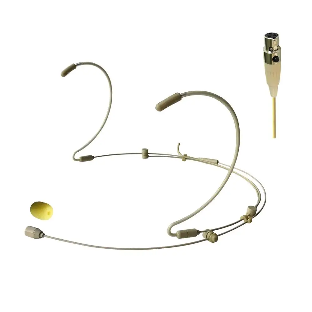 Mini XLR  Plug Skin Color HeadWorn  Microphone for  Bodypack