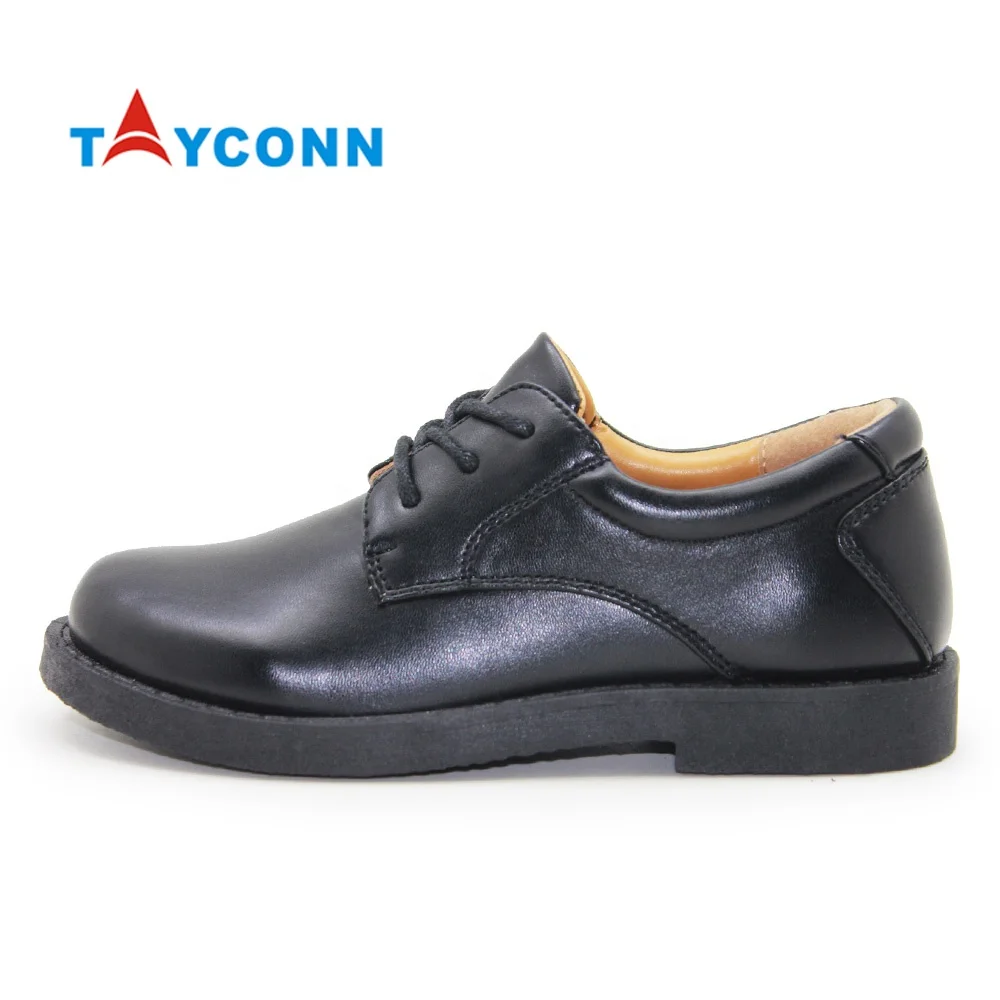 Студентов стиль, экокожа (полиуретан), кожаные модельные туфли черная официальная Детская школьная обувь для мальчиков