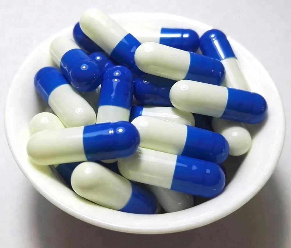 Гелевые капсулы синие белые желатиновые пустые капсульные