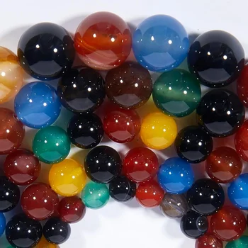 Wholesale Natural Rainbow Agate Beads Round SemiPrecious Gemstone Loose Beads for Jewelry Making