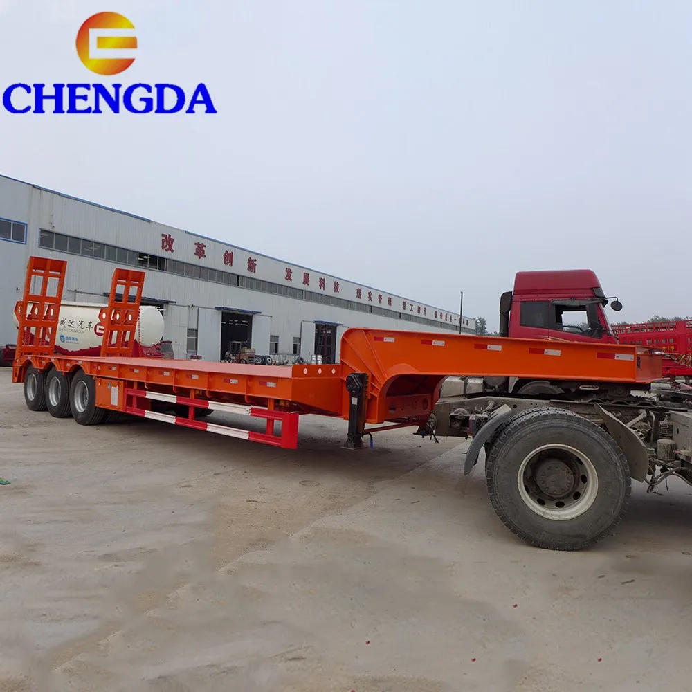 3 Axles Second Hand Low Boy Lowbed Used Low Bed Trailer