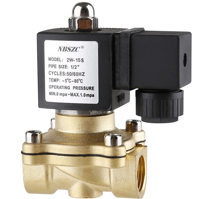 2 way dierct acting normally closed water air gas oil solenoid valve