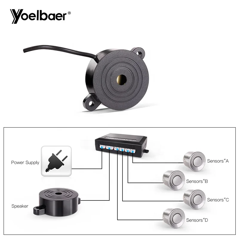 Parking Sensor Kit Buzzer 22mm 4 Sensors Reverse Backup