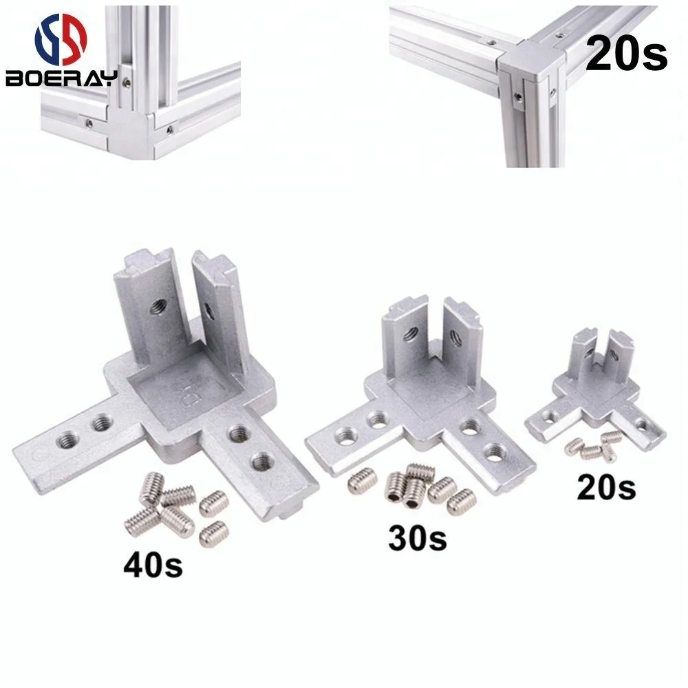 NUTW-01130 Interior Joint Angle Bracket for Aluminum Profile Extrusion 20x20 Slot 6mm with Screw Connect Parts 
