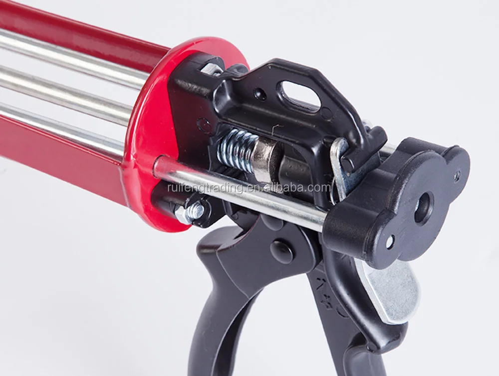 3 Rods 380ml Aluminum Handle Dual-Component Manual Epoxy Applicator Adhesive Caulking Gun 12:1 6:1 Drive Force 1800N
