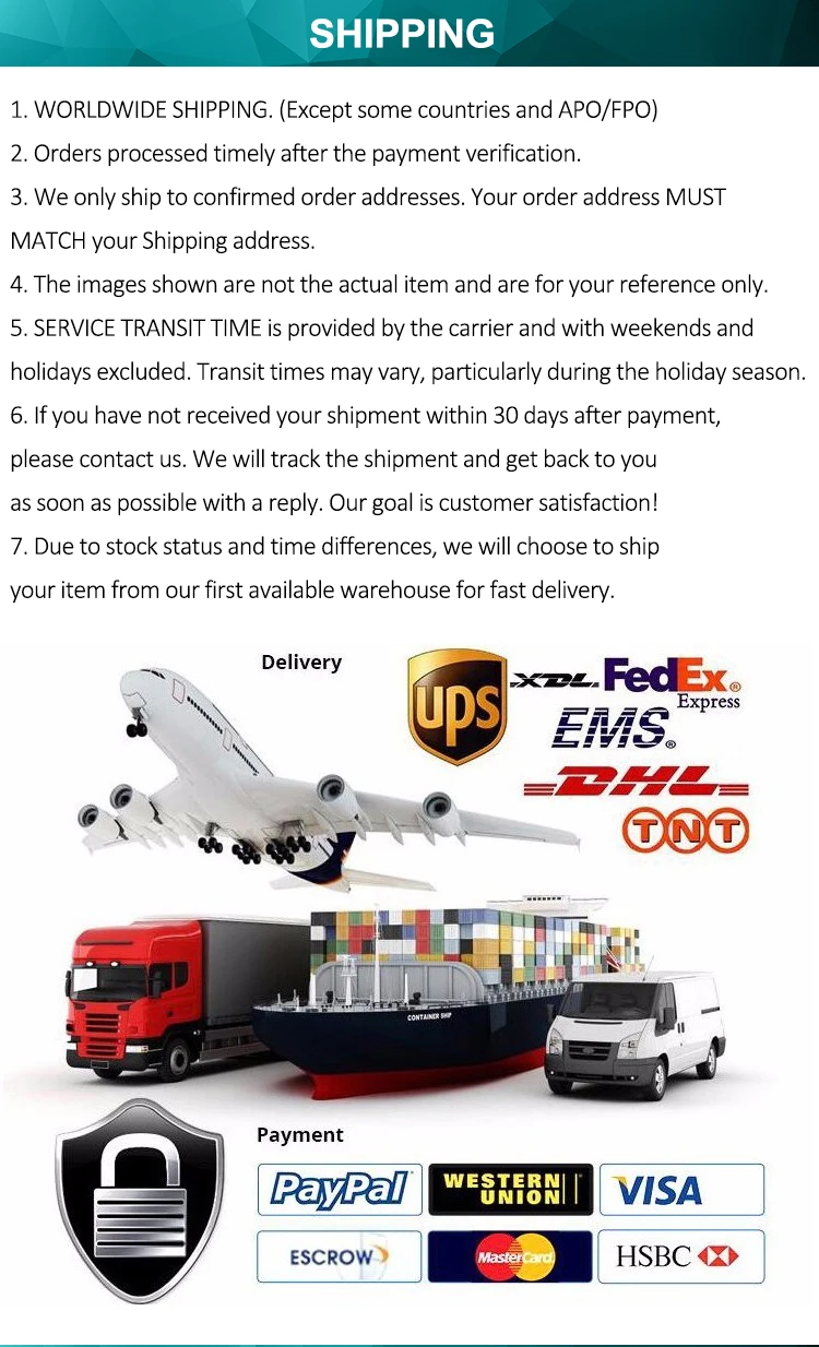 Packaging & shipping specifications