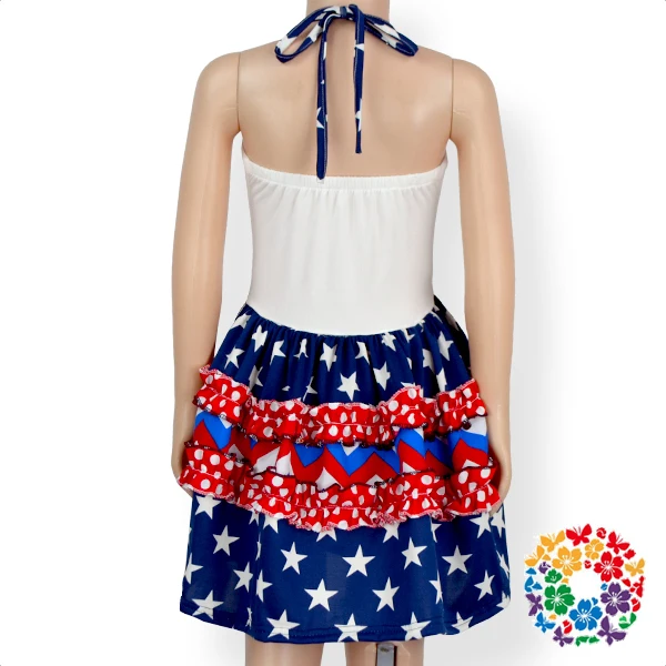 2025 nuevos patrones de Julio vestidos para niñas blanco azul