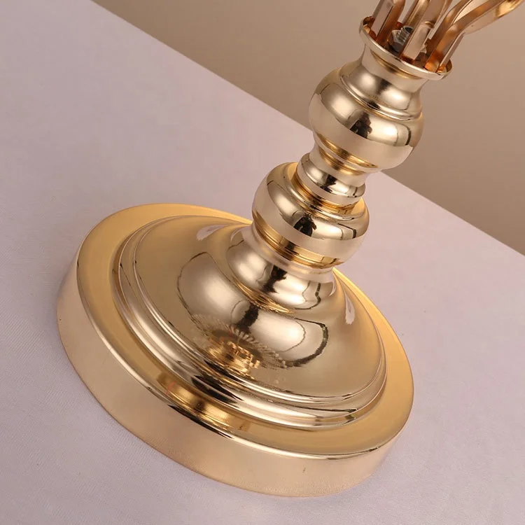 Изысканная оптовая продажа свадебный банкет Кристалл Золотой Серебряный стол центральный