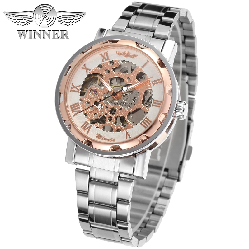 Luxury Gold Skeleton Automatic Watch - No Battery Needed