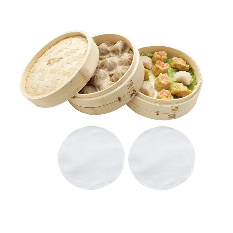 Кухонные принадлежности 10 дюймов ручной работы Бамбуковая решетка для варки на пару, 2 уровня Корзины, здоровой пищи для овощей, решетка для варки Пельменей