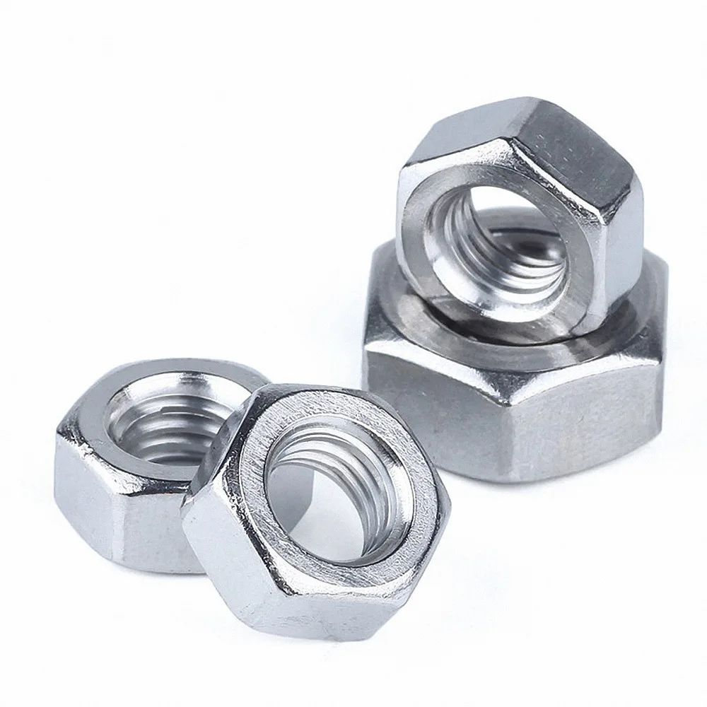 Metric DIN 934 Class 8 Zinc Plated Steel Hex Finished Nuts M42 Sizes M3 