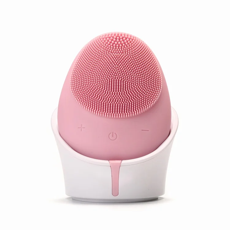 Wireless Ultrasonic Silicone Electric Facial Cleansing Brush Cyan