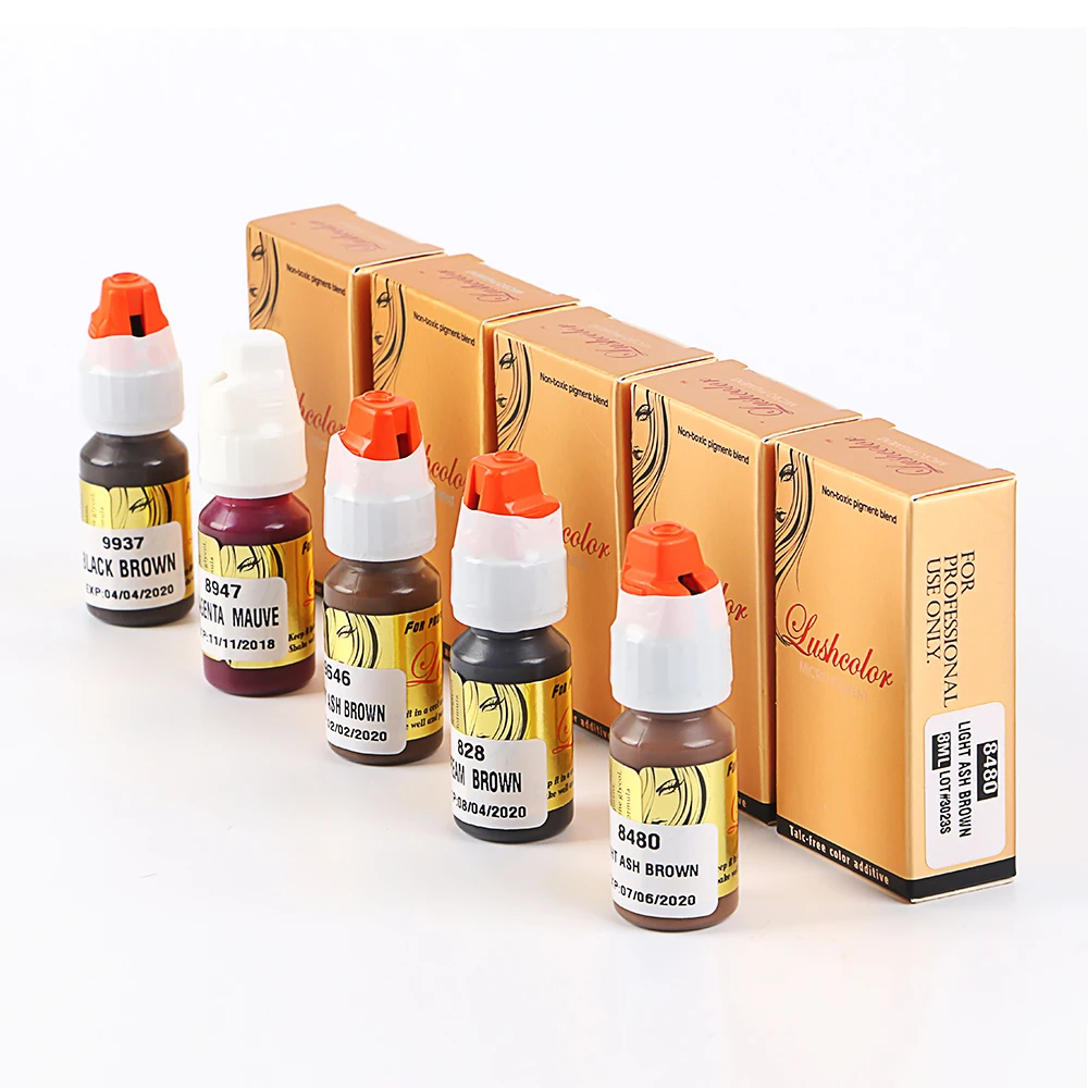 Полукремовый пигмент Lushcolor для перманентного макияжа татуажа бровей подводки глаз