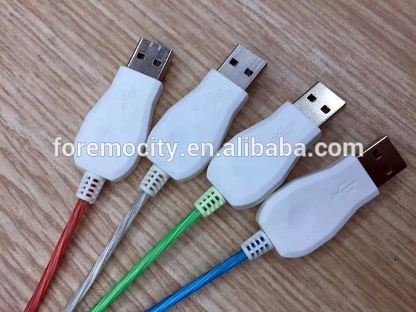 Led Flowing Current Light up Charging and Data Sync Cable USB Stock Luminous Cable Mobile Phone PVC Hot Wholesale 3ft 3 in 1 1 M