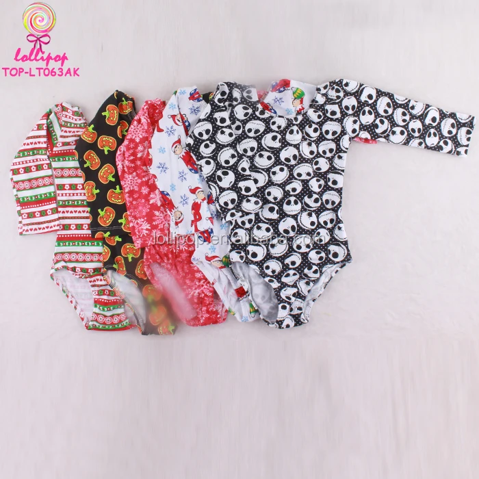 JACK SKELLINGTON NIGHTMARE BEFORE CHRISTMAS HALLOWEEN Skull Long Sleeve Leotard for Toddler Baby Halloween Costume