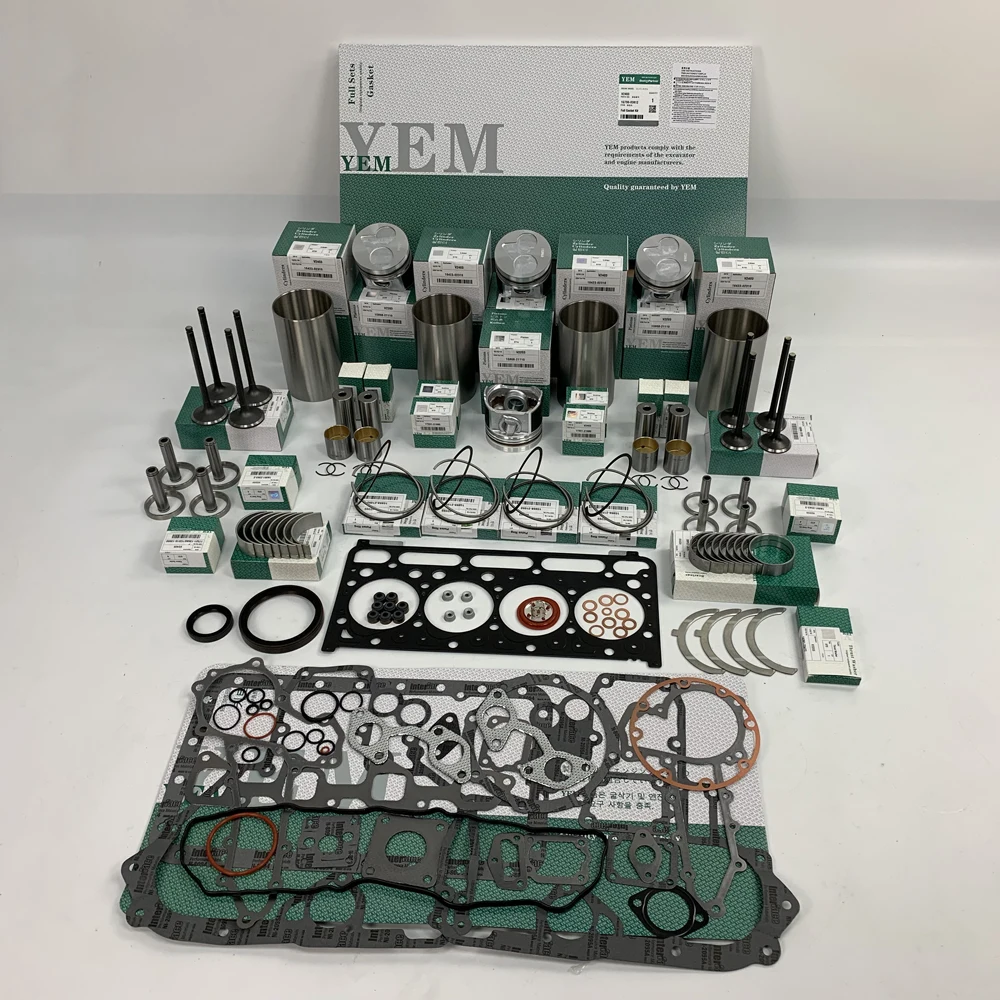 Diesel Engine V2203 Overhaul Kit With Full Gasket Set Engine Bearing Valves for Kubota Engine 2