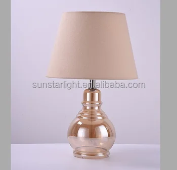 High-end Mercury Amber Smoky Grey Glass Table Lamp