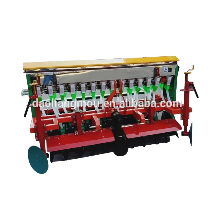 Stepless Speed Change 14 Row Pasure Grass Seeder with Double Disc Seed Drill Machine
