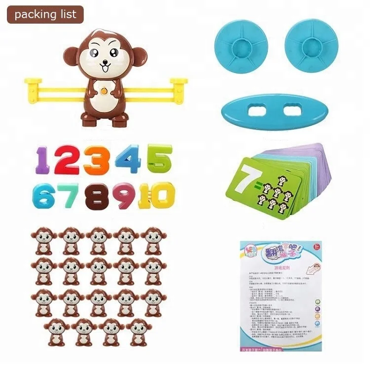 Развивающая пластиковая математическая игра обезьяны, обучающие игрушки для детей