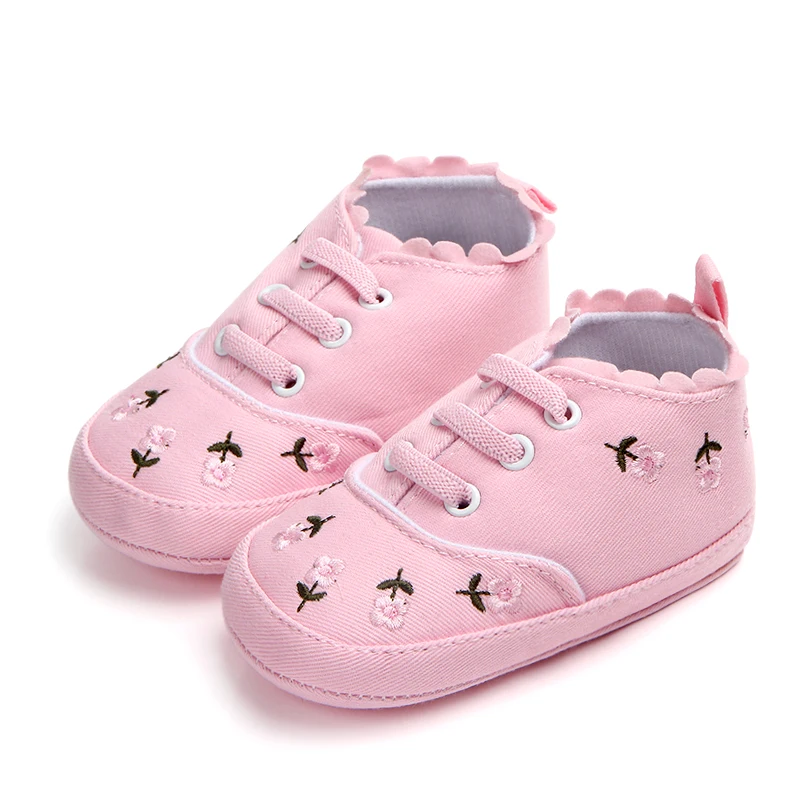 Beautiful embroidery design elastic band toddler girl shoes infant shoes
