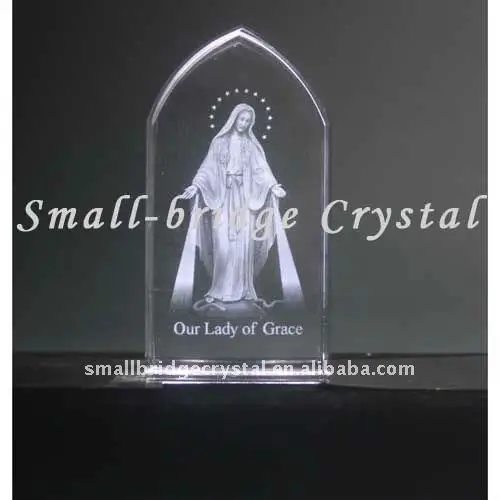 Domed crystal 3d laser Lady of Grace image