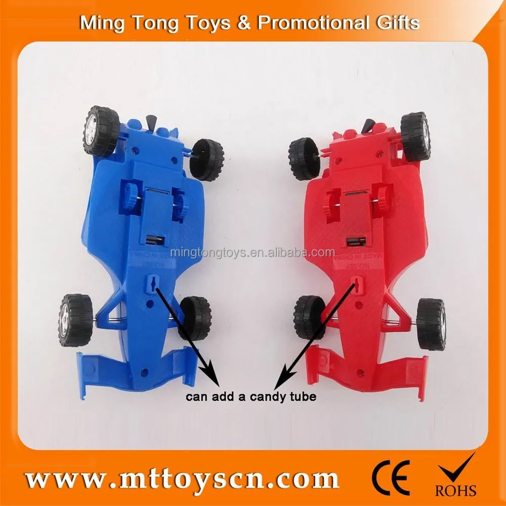 Promotion Plastic Light Pull String Car Toy Candy With Candy Inside