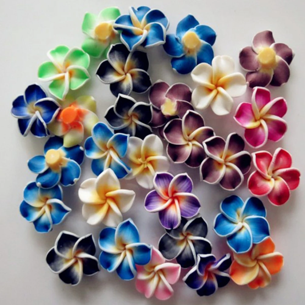 Czech Glass Multi-Colored Flower Beads - Set of 10, 14mm