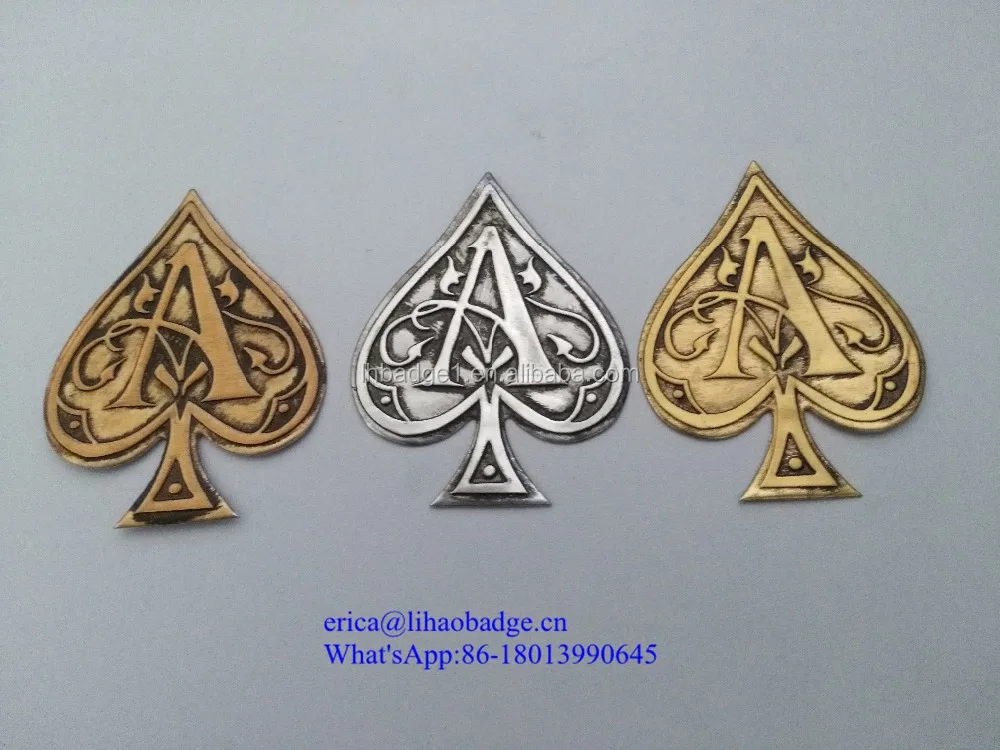 Source Embossed gold pewter metal stickers for Armand De Brignac