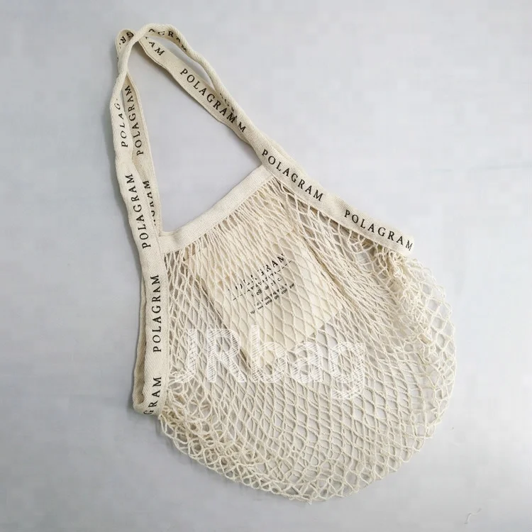 BSCI Supplier's Eco-Friendly Foldable Fruit Vegetable Grocery Net Bag Reusable Cotton Mesh Logo Printing Washable Shopping Bags