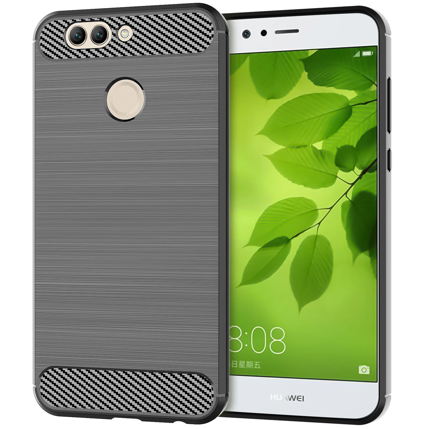 Carbon Fiber Shockproof Soft TPU Back Cover for Huawei Nova Plus